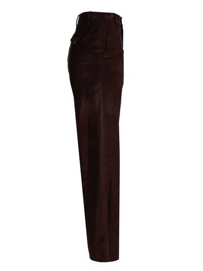 Barena Venezia Pantalone Nini Sofa 55 Cot 43 Visc 2 Elastan Trousers Brown In Burgundy