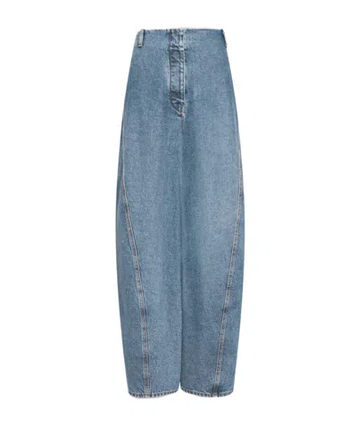 Alaïa Denim Overalls With Belt Loops In Blue