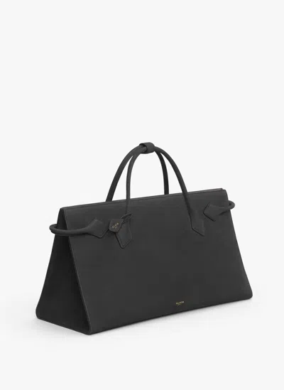 Alaïa Le Teckel Nubuck Leather Tote Bag In Black