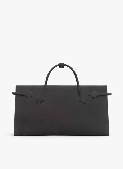 Alaïa Le Teckel Nubuck Leather Tote Bag In Black