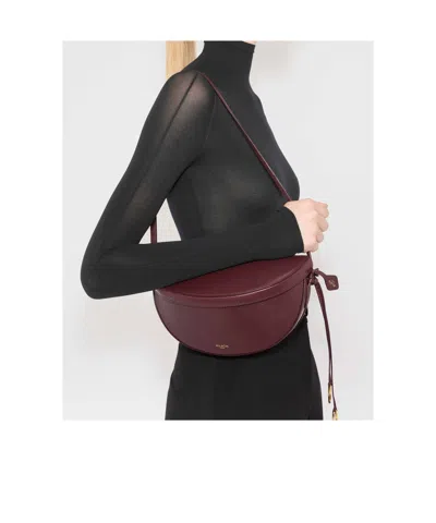 Alaïa East-west Goatskin Shoulder Bag In Burgundy