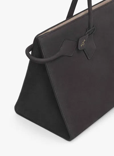 Alaïa Le Teckel Nubuck Leather Tote Bag In Black