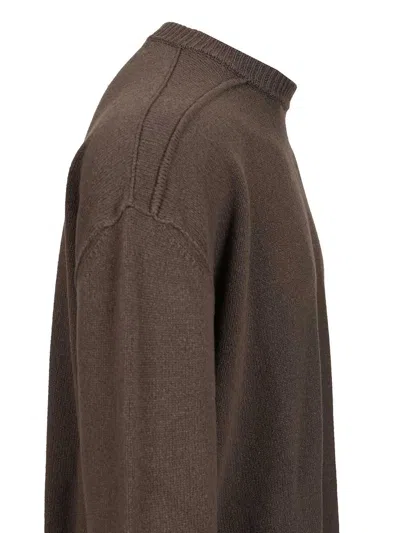 Rick Owens Round Neck Knitted Top In Brown