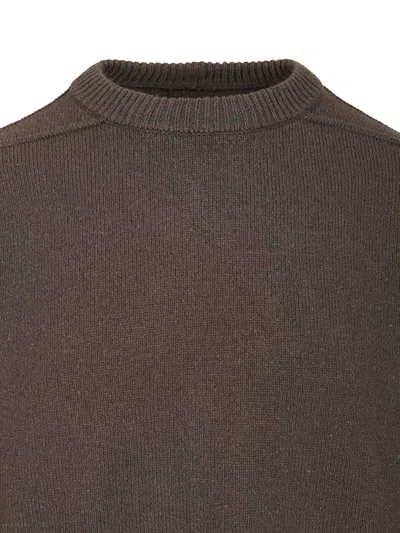 Rick Owens Round Neck Knitted Top In Brown