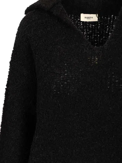 Barena Venezia Maura Lanula 64 Alpaca 27 Lana 9 Poliamidica Knitwear Black In Black