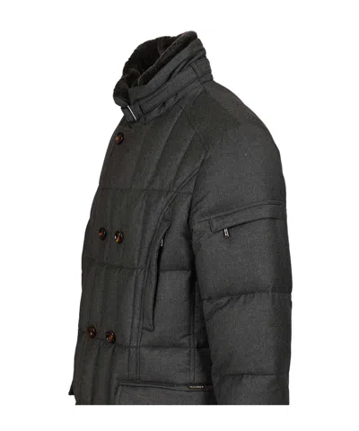 Moorer Slate Polyester Morris Down Jacket In Black