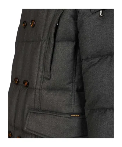 Moorer Slate Polyester Morris Down Jacket In Black
