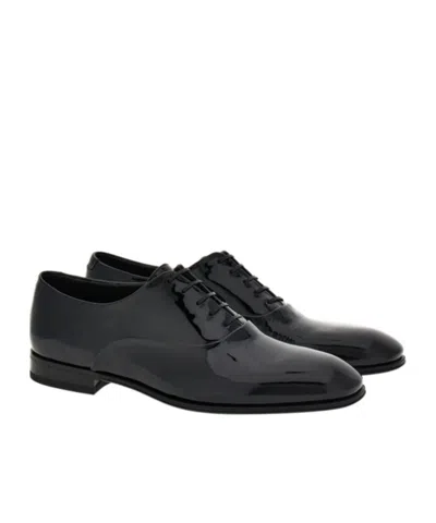Ferragamo Patent-finish Oxford Shoes In Black