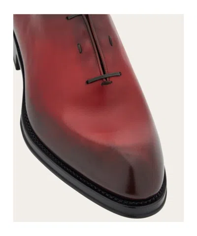 Ferragamo Man Oxford With Covered Laces In Flame Red