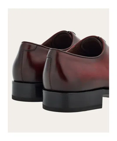 Ferragamo Man Oxford With Covered Laces In Flame Red