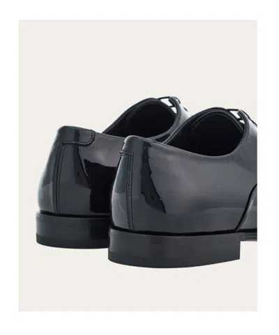 Ferragamo Patent-finish Oxford Shoes In Black
