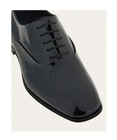 Ferragamo Patent-finish Oxford Shoes In Black