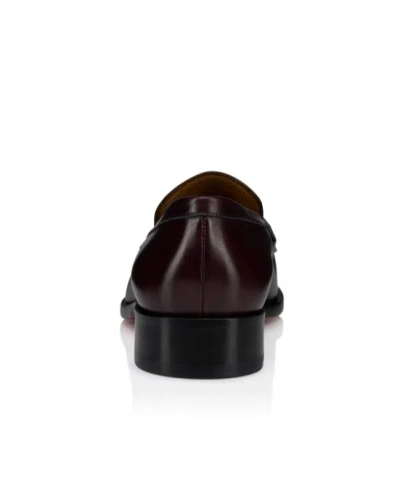 Christian Louboutin Chambelimoc Leather Loafers In Red