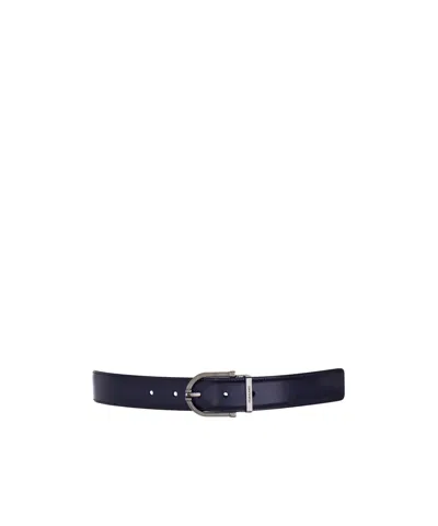 Ferragamo Reversible And Adjustable Belt In Blue