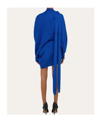 Ferragamo Electric Blue Asymmetric Mini Dress