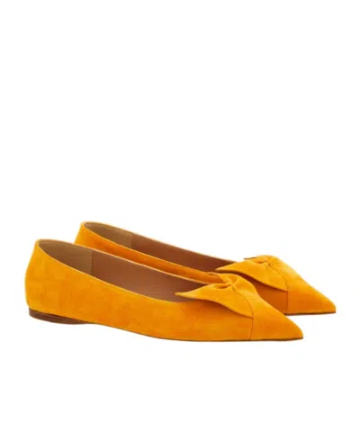 Ferragamo Soft Bow Ballet Flat In Yellow
