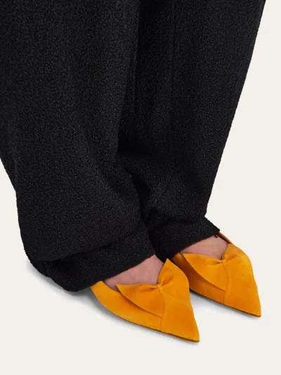 Ferragamo Soft Bow Ballet Flat In Yellow