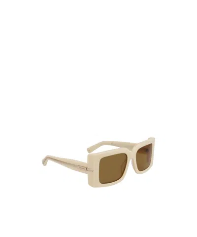 Ferragamo Prisma 55mm Modified Rectangular Sunglasses In Yellow