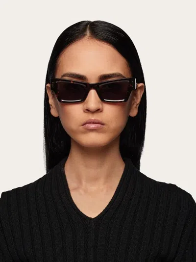 Ferragamo Rivets 53mm Modified Rectangular Sunglasses In Brown