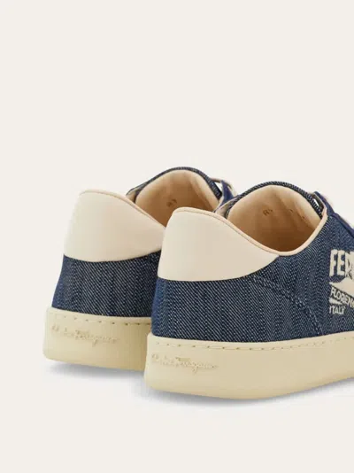 Ferragamo Logo-print Low-top Sneakers In Blue