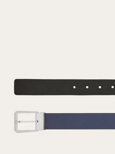 Ferragamo Reversible Leather Belt In Gray