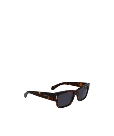 Ferragamo Rivets 53mm Rectangular Sunglasses In Brown