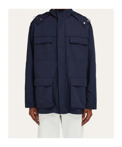 Ferragamo Utility Jacket In Blue
