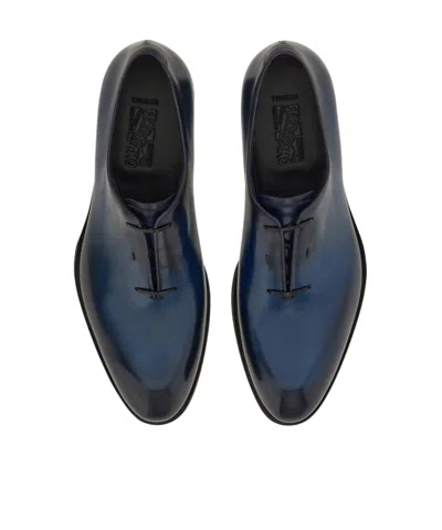 Ferragamo Tramezza Oxford With Covered Laces In Blue