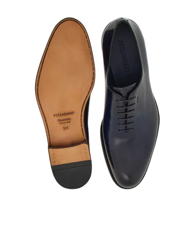Ferragamo Gradient Leather Oxford Shoes In Blue