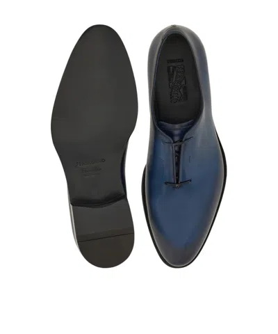 Ferragamo Tramezza Oxford With Covered Laces In Blue