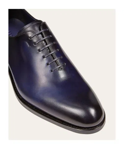 Ferragamo Gradient Leather Oxford Shoes In Blue