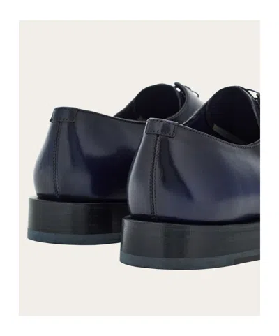 Ferragamo Gradient Leather Oxford Shoes In Blue