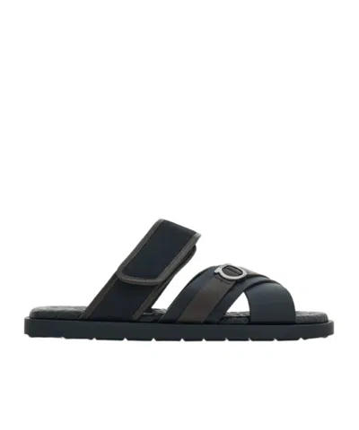 Ferragamo Cross-strap Sandals In Black