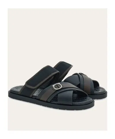 Ferragamo Cross-strap Sandals In Black