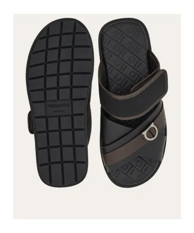 Ferragamo Cross-strap Sandals In Black