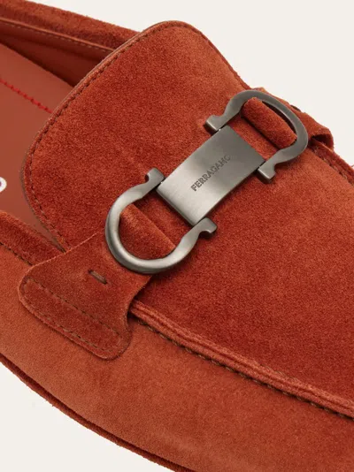 Ferragamo Loafer Mule With Gancini Ornament In Brown