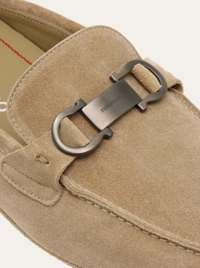 Ferragamo Loafer Mule With Gancini Ornament In Green