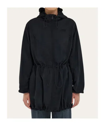 Ferragamo Medium Technical Parka In Black