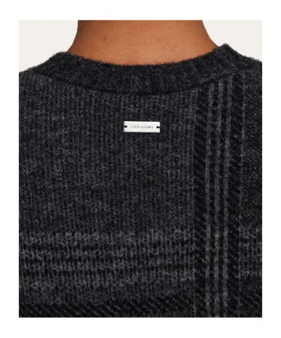 Ferragamo V-neck Jumper In Blue