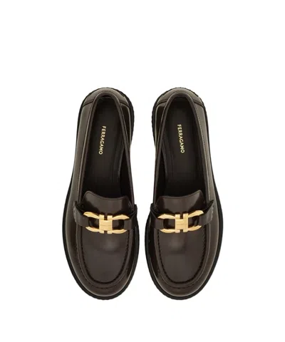 Ferragamo Maryan Lug Chunky Sole Loafers Gold-tone Hardware In Animal Print