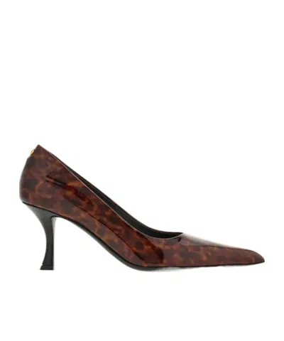 Ferragamo Pointed Toe Patent Pumps With Tortoiseshell Pattern In Multi