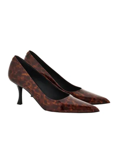 Ferragamo Pointed Toe Patent Pumps With Tortoiseshell Pattern In Multi