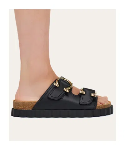 Ferragamo Kapalua Gancino Buckles Sporty Slide Sandals In Black