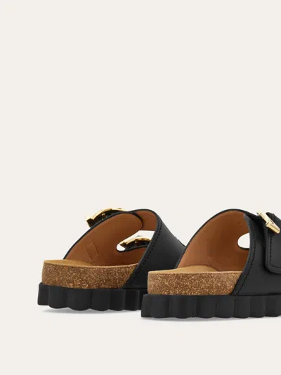 Ferragamo Kapalua Gancino Buckles Sporty Slide Sandals In Black