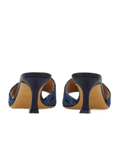 Ferragamo 55mm Monogram Mules In Blue