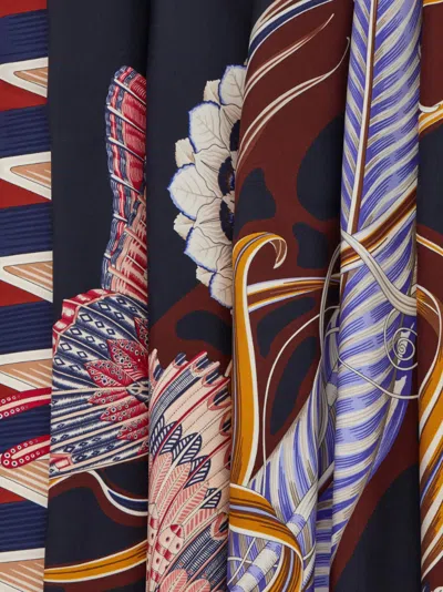 Ferragamo Rectangular Scarf Featuring Intricate Pattern In Multi