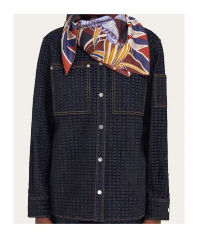 Ferragamo Rectangular Scarf Featuring Intricate Pattern In Multi