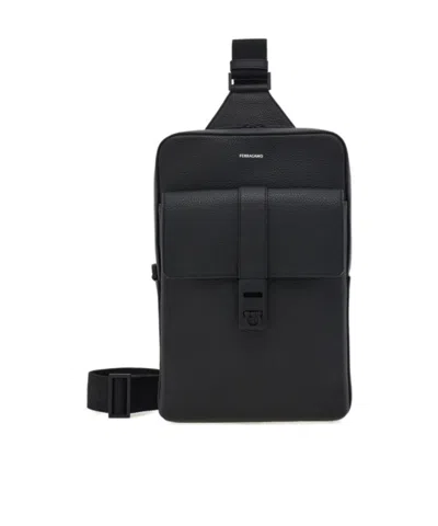 Ferragamo Twins Crossbody Bag In Black