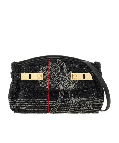 Ferragamo Hug Soft Crossbody Bag With Sequins (xs) In Multi