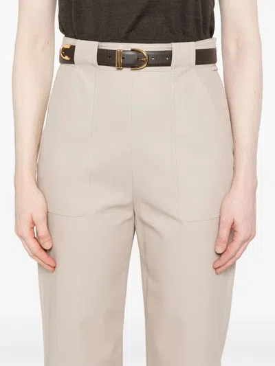 Max Mara Belt Loops Slacks In Neutral